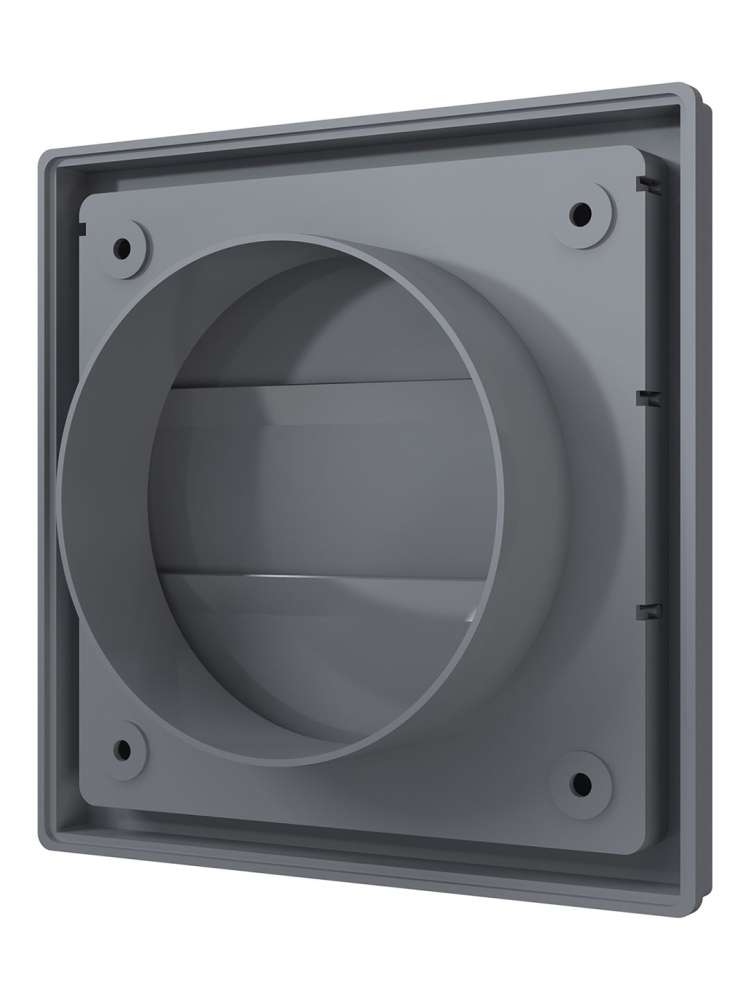 Выход стенной КФ фланец D100 жалюзи 150x150 ASA Gray ERA STREETLINE