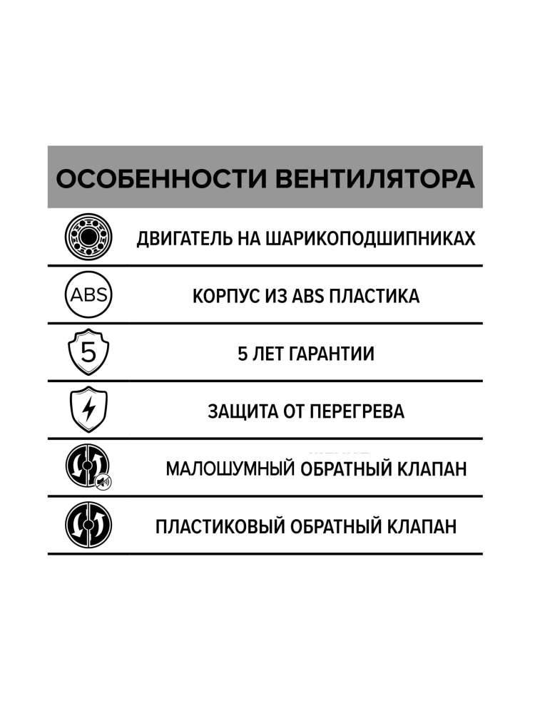 Вентилятор накладной RIO D100 обратный клапан DICITI