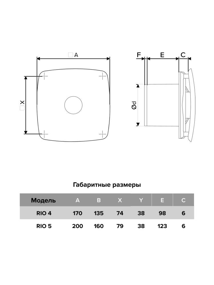 Вентилятор накладной RIO D100 обратный клапан Ivory DICITI