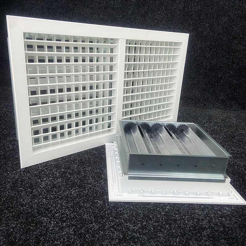 Регулируемая двухрядная решетка ДВР-Р с клапаном расхода воздуха